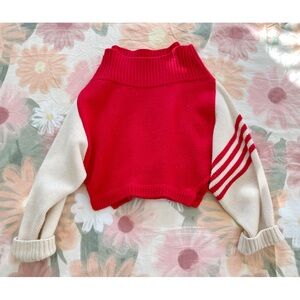 Monse style Off The Shoulder Cropped Wool Sweater Small